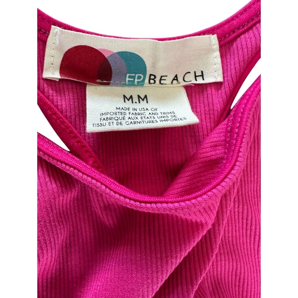 Free People FP Beach Bethany Midi Dress Pink Cutout Racerback Asymmetrical Sz M - Picture 6 of 11